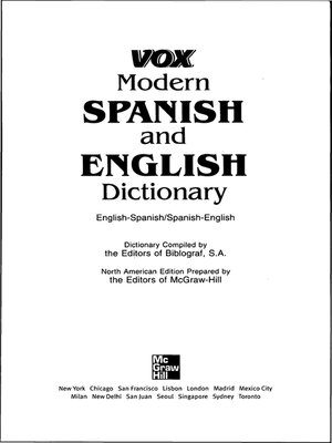 cover image of Vox Modern Spanish and English Dictionary